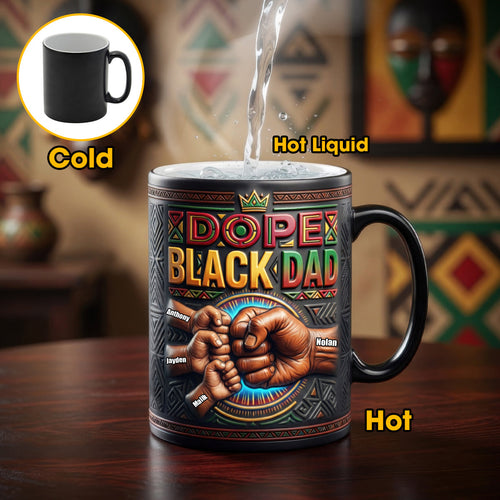 “Celebrate Your Dope Black Dad!” - Personalized Magic Mug for Dads, Ideal Gift for Father’s Day & Grandpa Coffee Mug PopCulturePrints