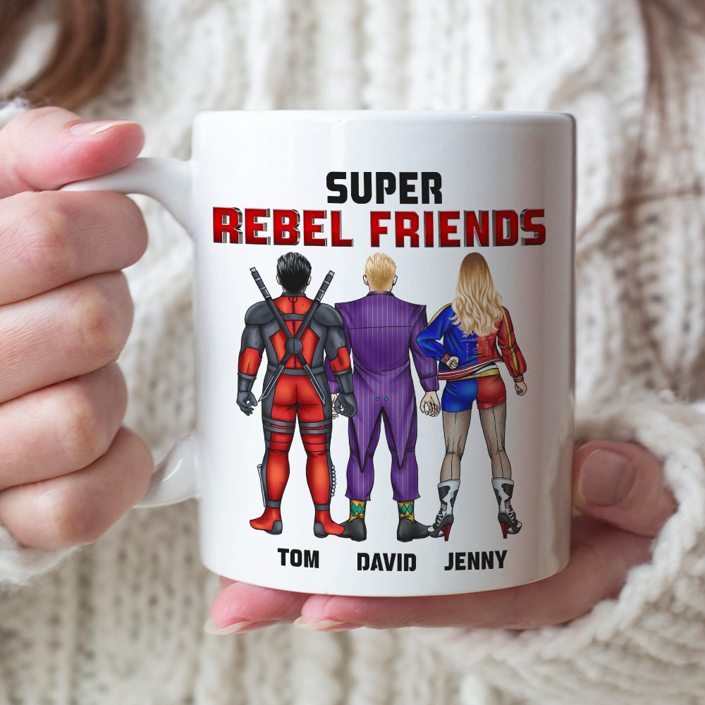Super Rebel Friends Personalized Coffee Mug Coffee Mug PopCulturePrints