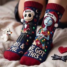 Load image into Gallery viewer, You &amp; Me We Got This – Spooky Christmas Couple Personalized Socks

