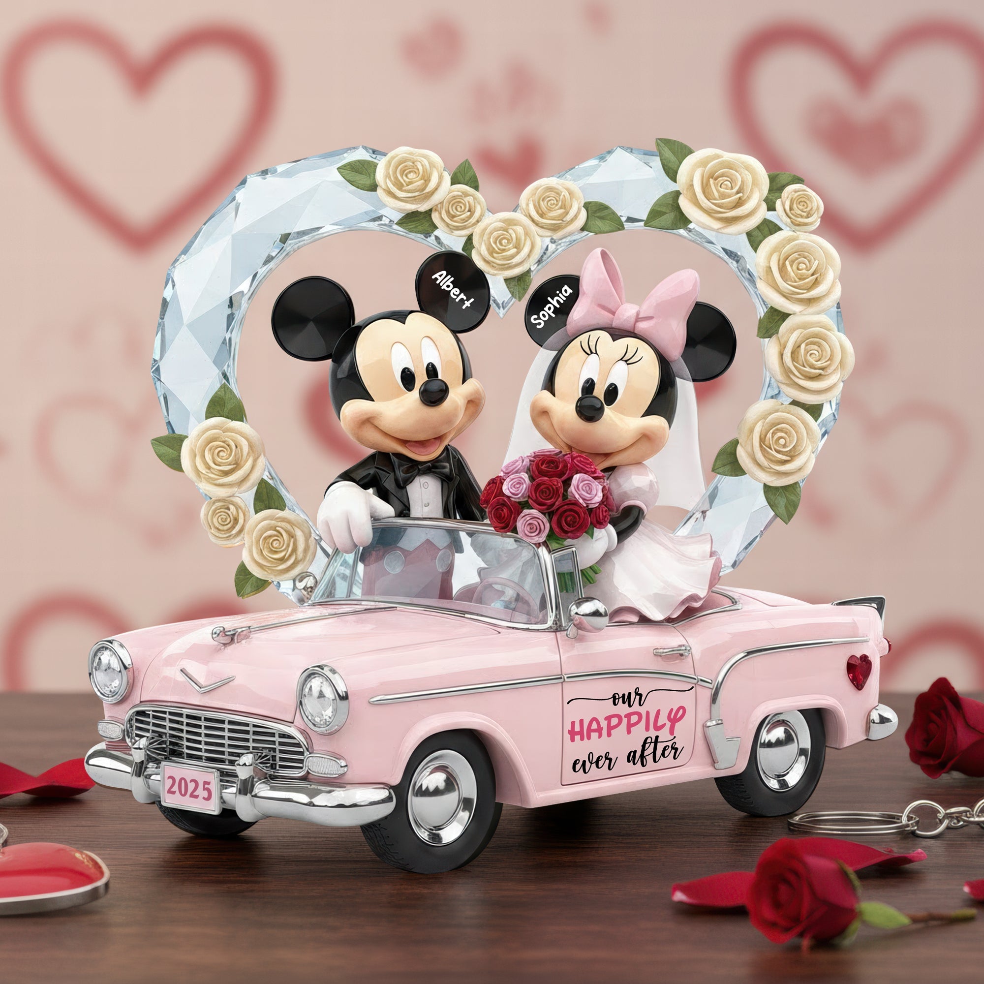 Our Happily Ever After - Romantic Wedding Acrylic Plaque | Personalized Gift for Couples Shaped Plaques PopCulturePrints