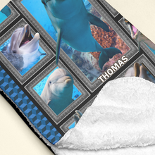 Load image into Gallery viewer, Personalized Dolphin Lover Blanket - Perfect Gift for Ocean Enthusiasts Blanket PopCulturePrints
