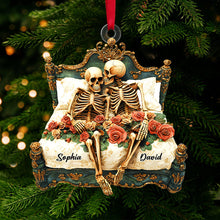 Load image into Gallery viewer, Custom Skull Couple Ornament with Names - Unique Valentine’s Day Gifts Ornament PopCulturePrints
