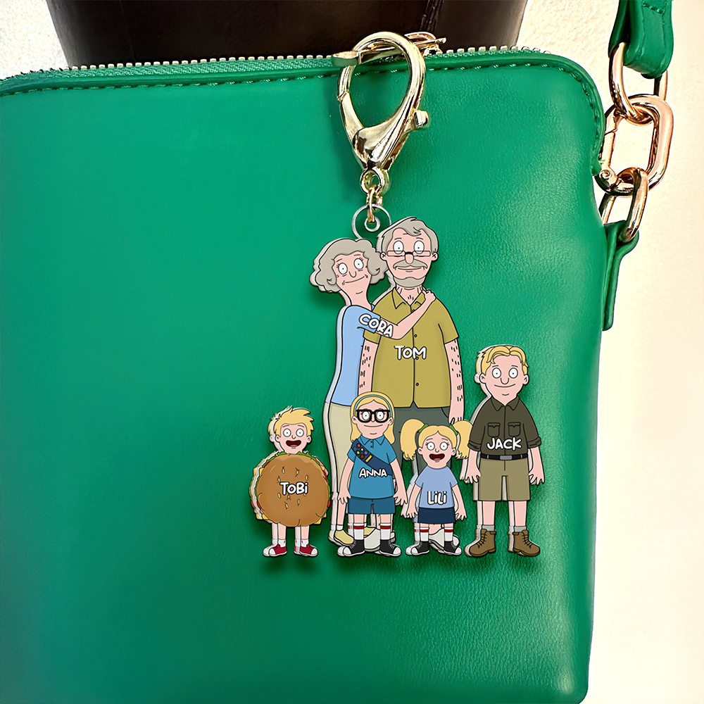 Personalized Family Keychain - Custom Cartoon Design Keychains PopCulturePrints