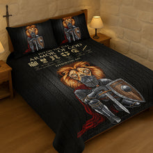 Load image into Gallery viewer, “Put on the Full Armor of God!” - Personalized Lion Warrior Quilt Bedding Set - Custom Gift for Spiritual Warriors, Faith Seekers, and Meaningful Occasions Bedding Set PopCulturePrints
