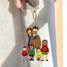 Load image into Gallery viewer, Custom Cartoon Family Keychain Keychains PopCulturePrints
