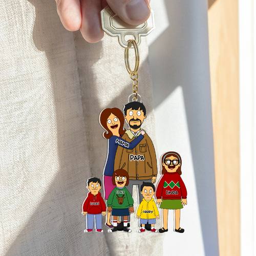 Custom Cartoon Family Keychain Keychains PopCulturePrints