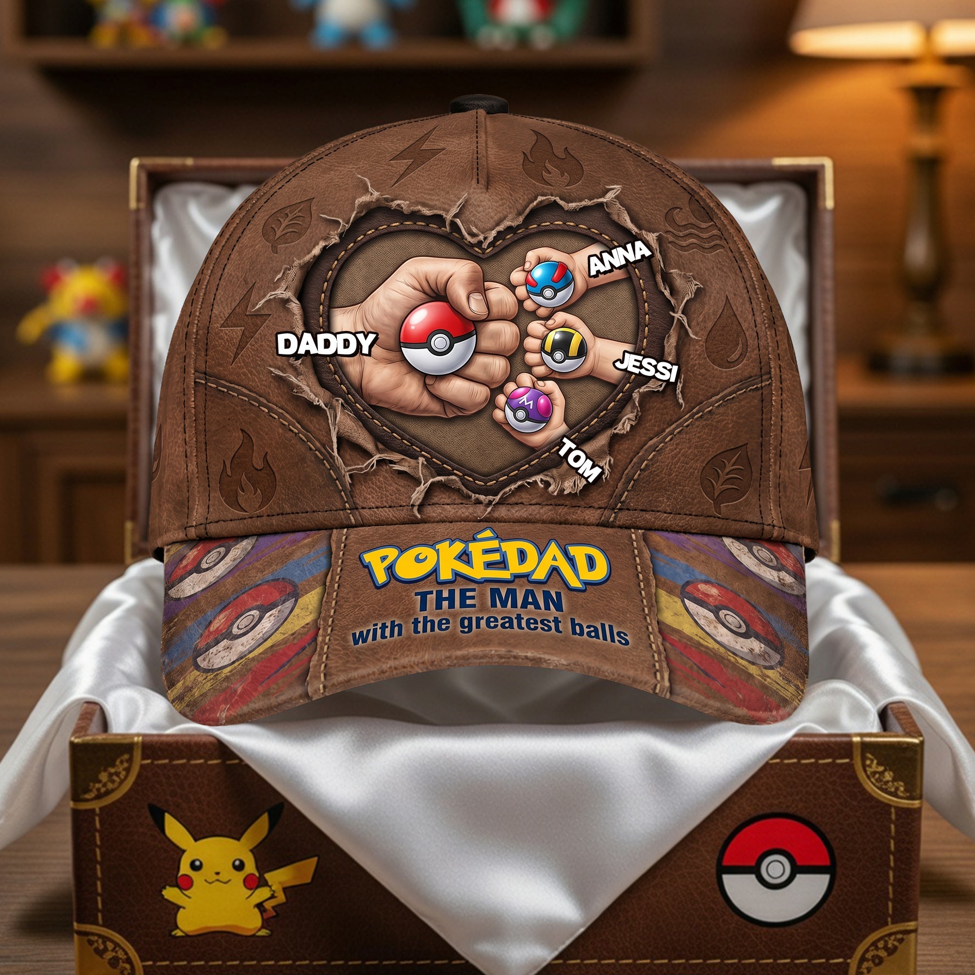 “Pokédad: The Man with the Greatest Balls” - Personalized Classic Cap for Dad, Grandpa & More Caps PopCulturePrints