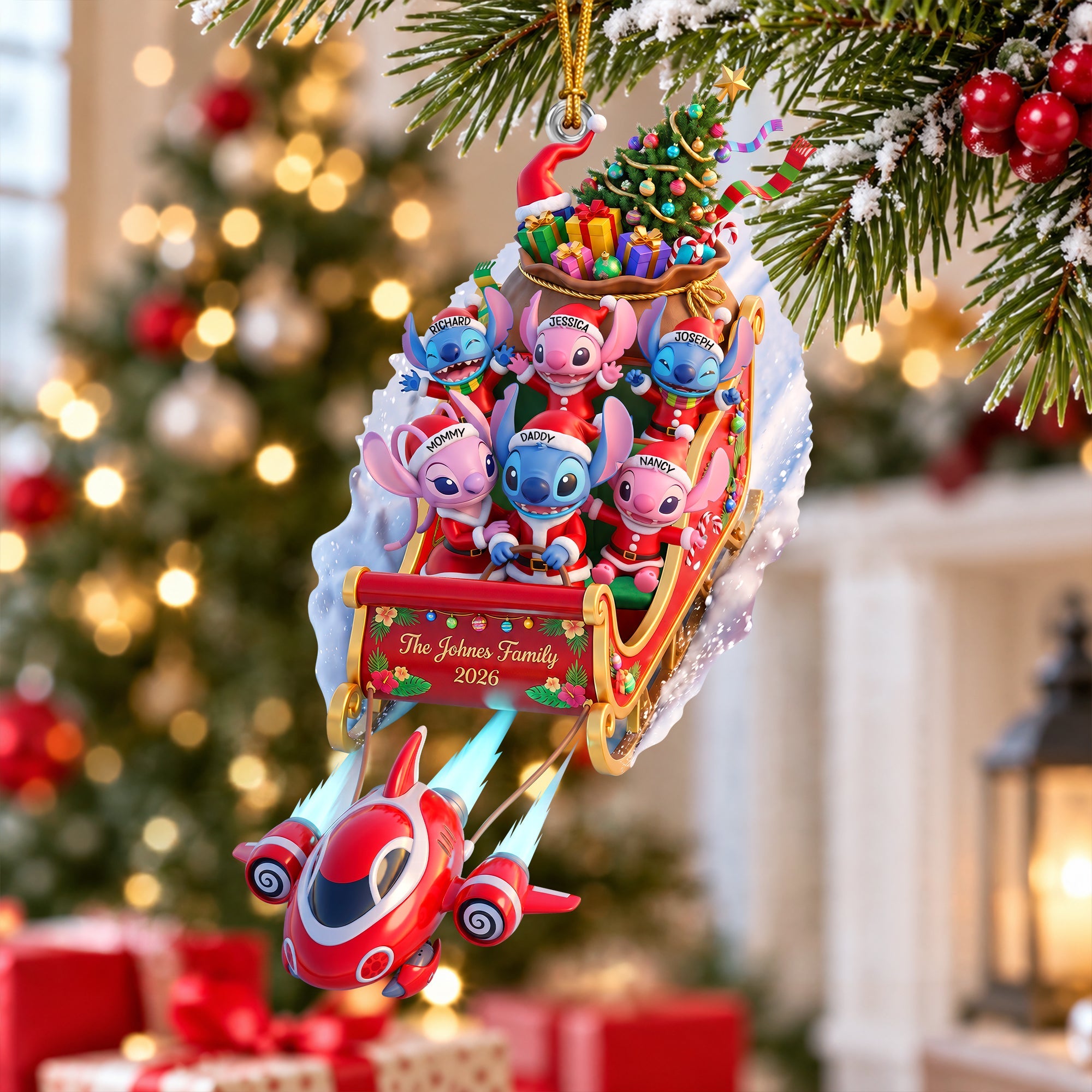 Mischievous Ride Family Ornament - Personalized Gifts For Family 02qhqn110926 Ornament PopCulturePrints