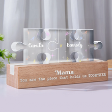 Load image into Gallery viewer, You Are The Piece That Holds Us Together - Personalized Custom Shaped LED Light for Mom, Grandma, and Family Custom Shaped LED Light PopCulturePrints
