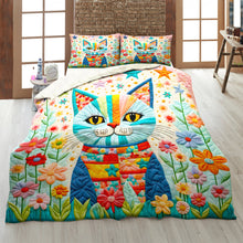 Load image into Gallery viewer, Vibrant Cat Lovers Quilt Bedding Set Blanket PopCulturePrints
