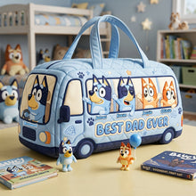 Load image into Gallery viewer, "Best Dad Ever" - Personalized Puppy Family Duffle Bag - Perfect Gift for Dad, Grandpa, and more Quilted Duffle Bag PopCulturePrints
