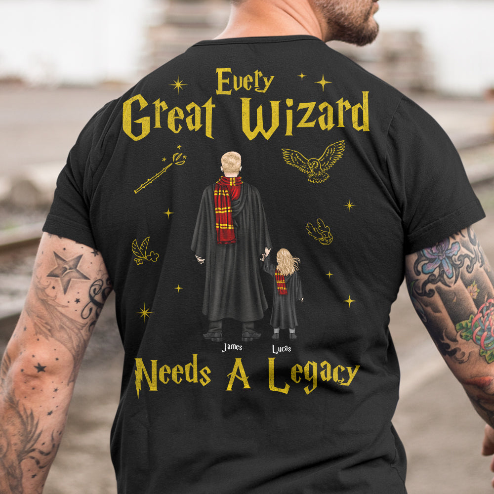 Custom Wizard Legacy T-shirt - Personalized Father and Child Magical Gift