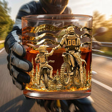 Load image into Gallery viewer, "Adventure Awaits" - Personalized Dad Dirt Bike Round Glass - Perfect Gift for Dads and Grandpas Glass PopCulturePrints
