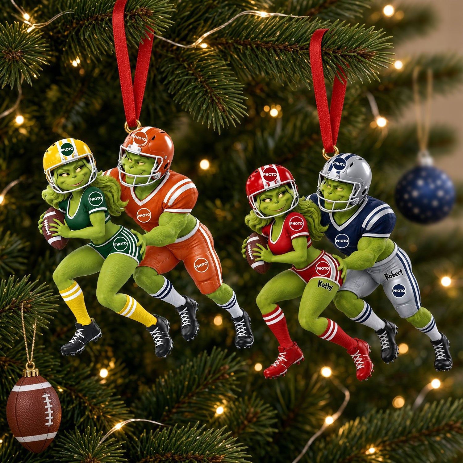 "Celebrate Your Love with Furry Mischief!" - Personalized Acrylic Ornament for Sporty Couples - Perfect Gift for Couples, Friends, and Family
