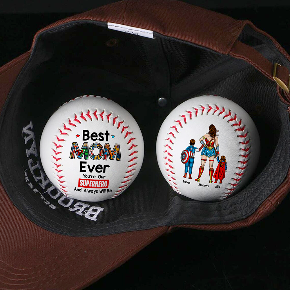 Best MOM Ever - Personalized Baseball Gift for Super Moms Baseball PopCulturePrints