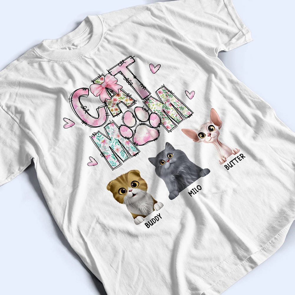“For the Cat Moms Who Love Their Furry Friends” - Personalized T-Shirt - Gift for Mom, Grandma, Cat Lover T-shirt PopCulturePrints