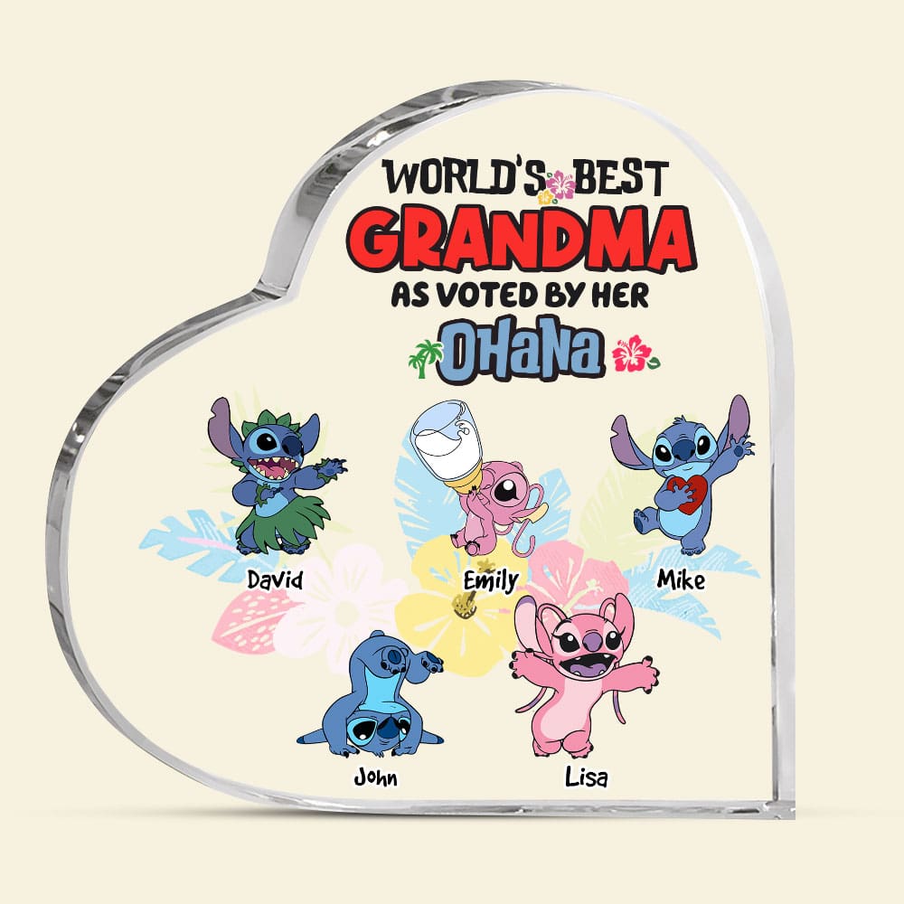 World's Best Grandma Personalized Heart Plaque Shaped Plaques PopCulturePrints