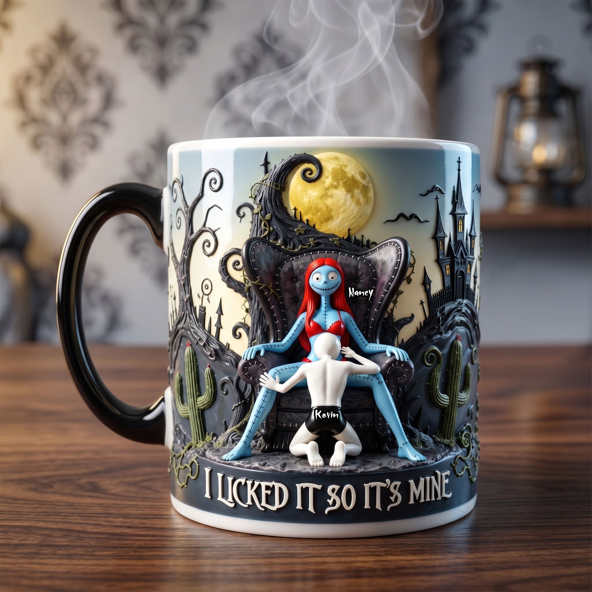 "I Licked It So It's Mine" - Unique Personalized Gothic Magic Coffee Mug - Gift for Couples, Friends, and Loved Ones