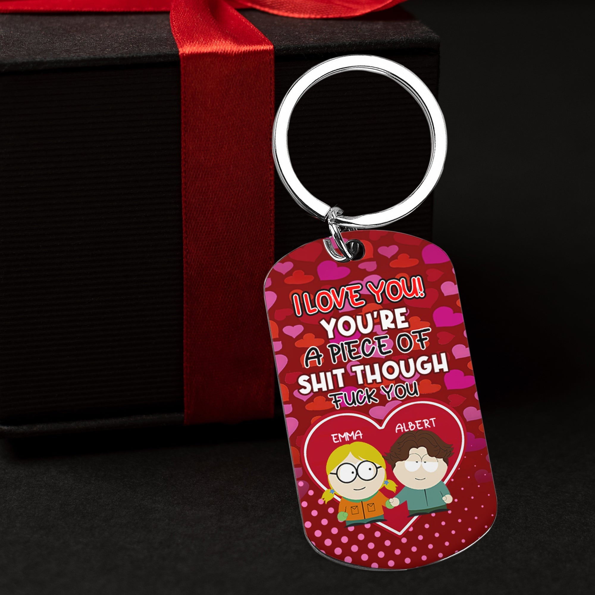 Personalized Cartoon Love Keychain for Couples