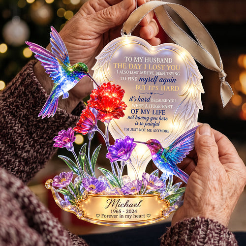 A Part In Heaven - Personalized Hummingbird Couple Ornament Ornament PopCulturePrints