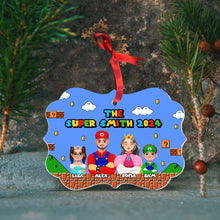 Load image into Gallery viewer, Personalized Super Family Christmas Ornament - Video Game Theme
