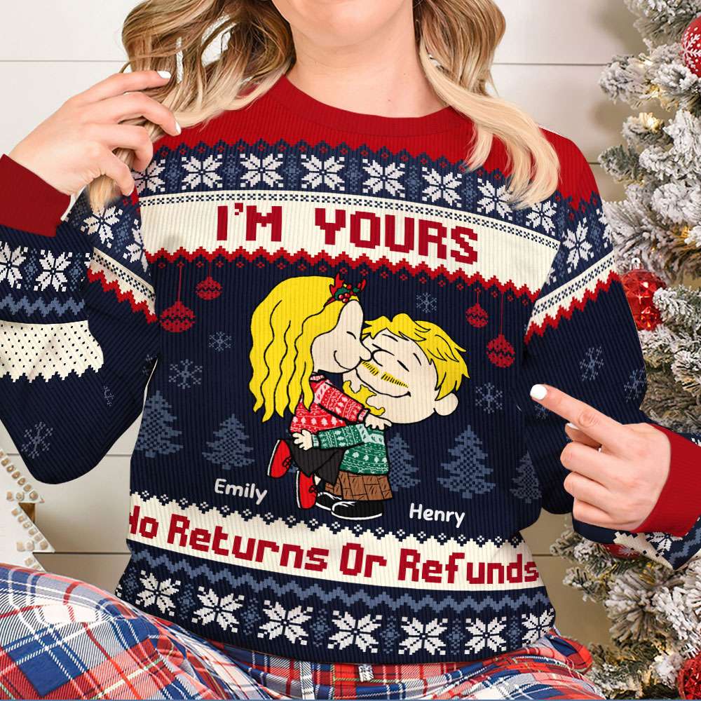 Personalized Christmas Ugly Sweater for Couples - 'You and Me, We Got This'