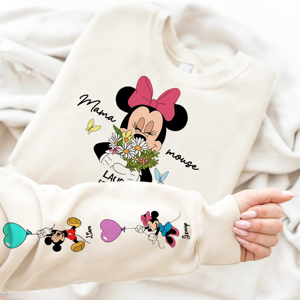 ‘A Mother’s Love Blooms Forever’ - Personalized Mama Mouse Shirt - Gift for Mom and Grandma AOP Products PopCulturePrints