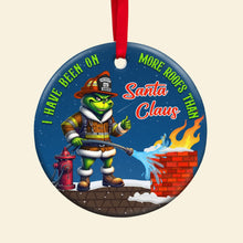 Load image into Gallery viewer, Personalized Firefighter Christmas Ornament – Santa&#39;s Brave Helper Ornament PopCulturePrints
