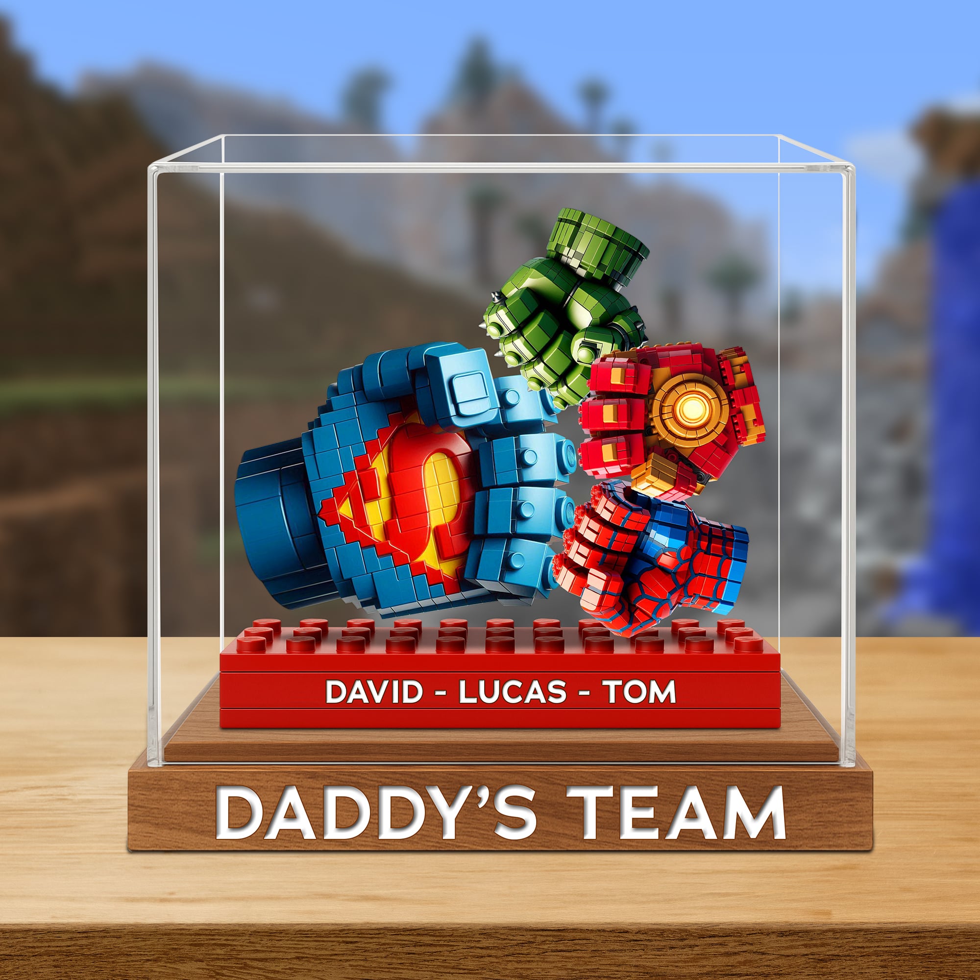 “Super Dad: A Legacy of Strength” - Personalized Dad Plaque - Gift for Fathers and Grandfathers Shaped Plaques PopCulturePrints