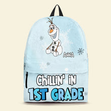 Load image into Gallery viewer, Personalized Snowman Backpack for Kids - 1st Grade Chillin' Backpack PopCulturePrints
