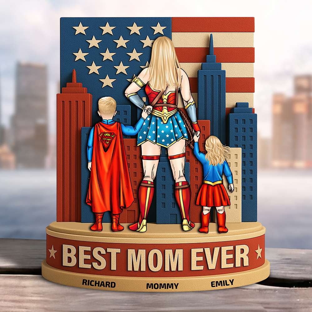 Best Mom Ever - Personalized Acrylic Plaque Gift for Mom Shaped Plaques PopCulturePrints