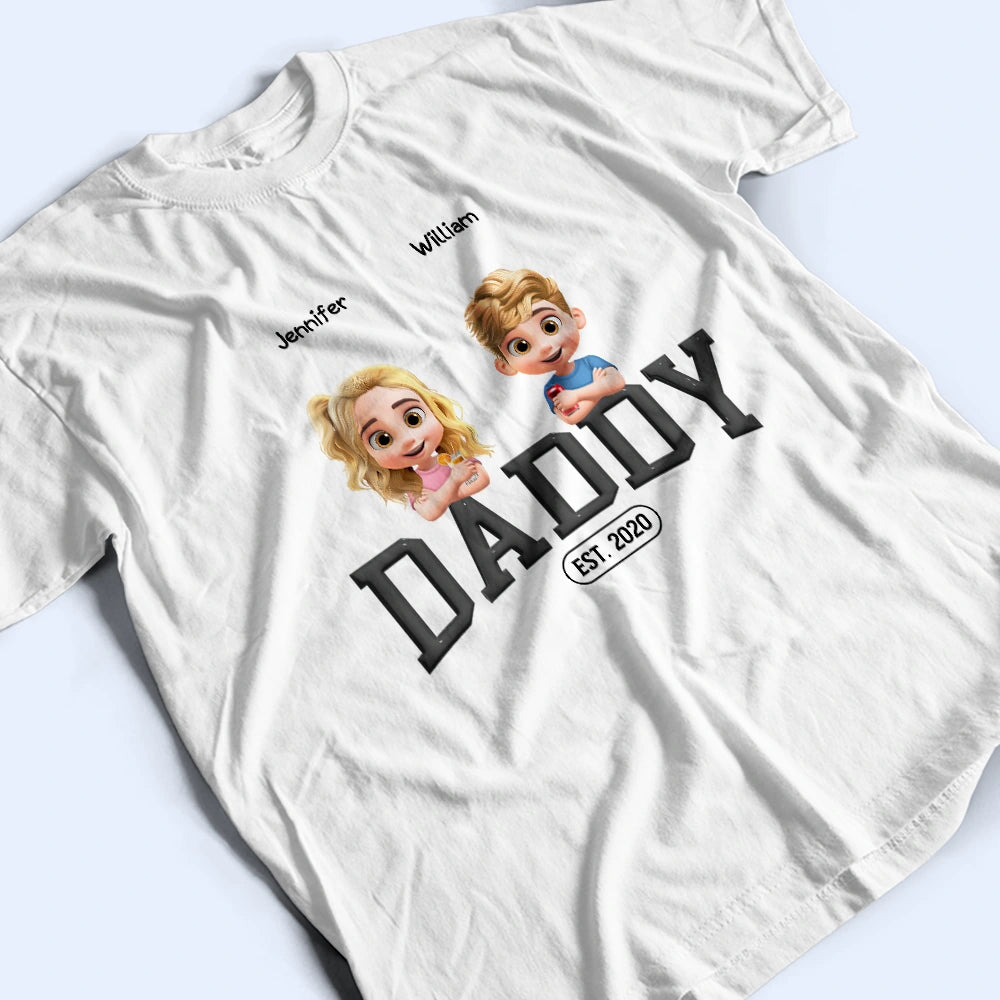 “Proud Papa: Personalized Fun with Kids’ Names” - Custom T-Shirt for Grandpa T-shirt PopCulturePrints