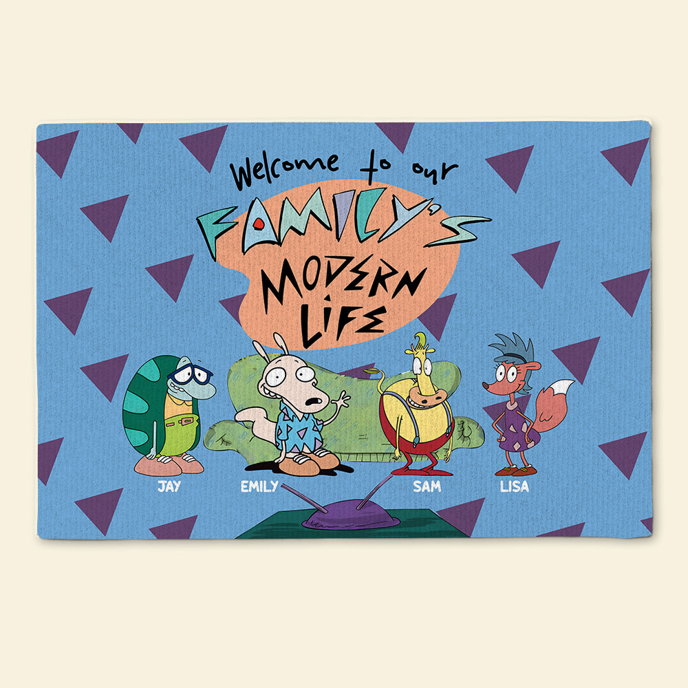 Personalized Family Modern Life Doormat Doormat PopCulturePrints