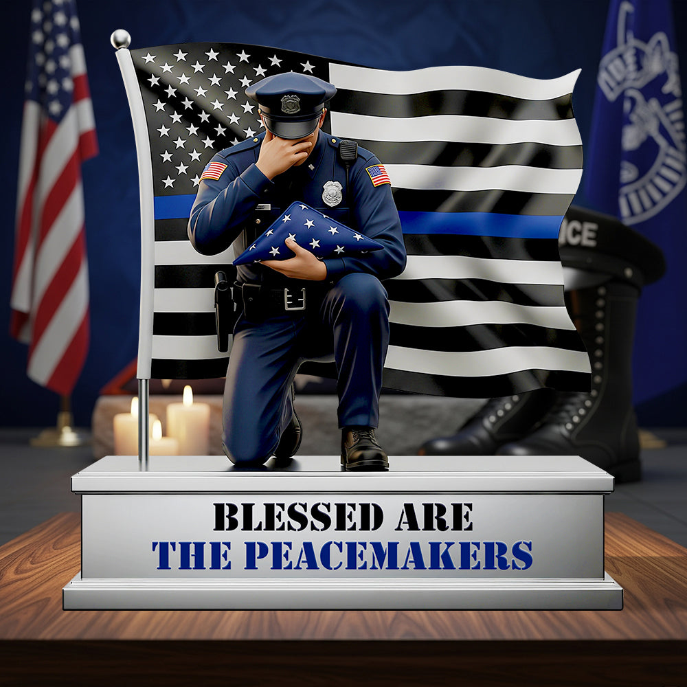 Blessed Are The Peacemakers - Personalized Police Honoring Acrylic Plaque Shaped Plaques PopCulturePrints
