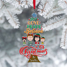 Load image into Gallery viewer, Custom Family Christmas Ornament - Joy, Love, Peace, Believe
