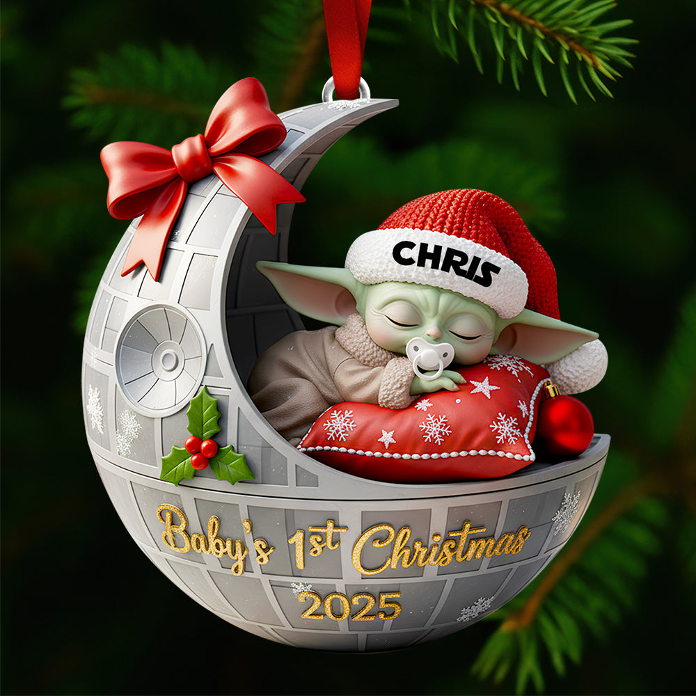 “Your Baby’s 1st Christmas, A Special Memory” - Personalized Baby’s 1st Ornament Ornament PopCulturePrints