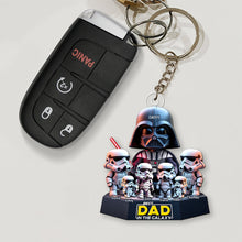 Load image into Gallery viewer, &quot;The Best Dad in the Galaxy - Personalized Galaxy Dad Keychain&quot; - Unique Custom Gift for Dad, Grandpa, and More Keychains PopCulturePrints
