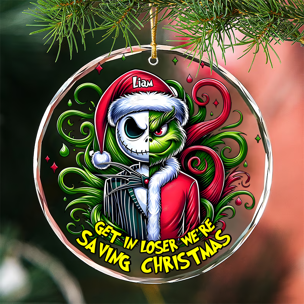 Personalized Christmas Ornament for Movie Fans - Jack and Grinch Design