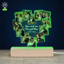 Load image into Gallery viewer, Personalized 3D LED Heart Light - You and Me, We Got This Led Night Light PopCulturePrints
