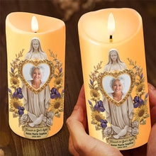 Load image into Gallery viewer, &quot;Forever in God&#39;s Light&quot; - Custom Photo Memorial LED Candle - Meaningful Gift for Loved Ones Led Candle PopCulturePrints
