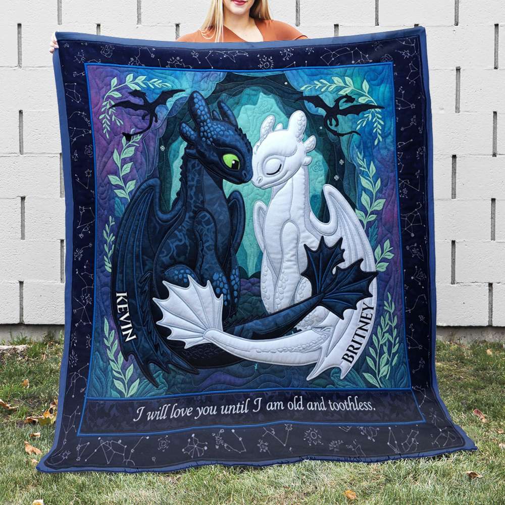 I Will Love You Until I Am Old and Toothless - Personalized Blanket for Couples Blanket PopCulturePrints