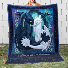 Load image into Gallery viewer, I Will Love You Until I Am Old and Toothless - Personalized Blanket for Couples Blanket PopCulturePrints
