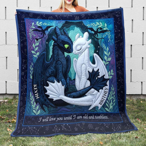 I Will Love You Until I Am Old and Toothless - Personalized Blanket for Couples Blanket PopCulturePrints