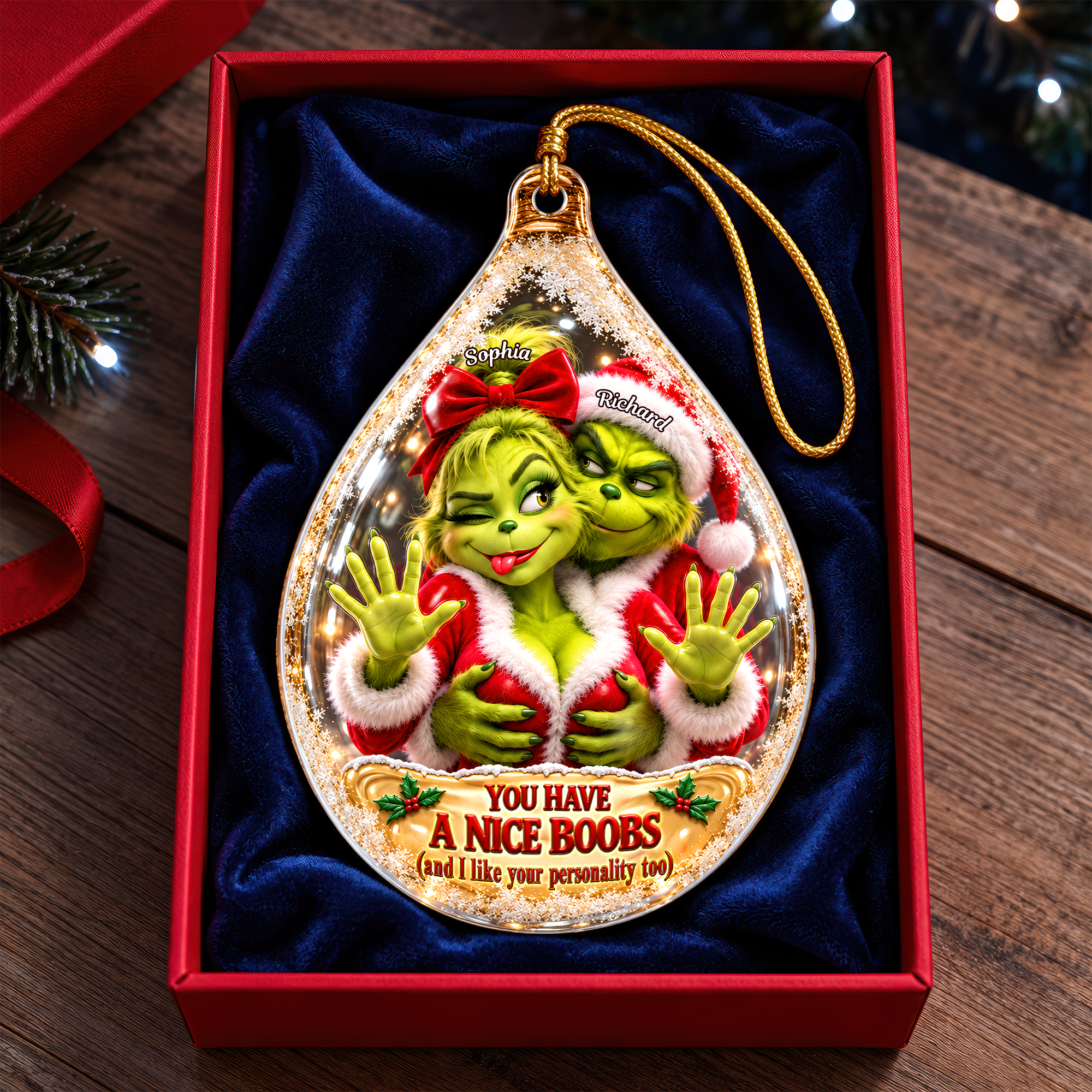 Furry Mischief Couples Acrylic Ornament - Personalized Christmas Gifts For Couples 07ohqn141026 Ornament PopCulturePrints