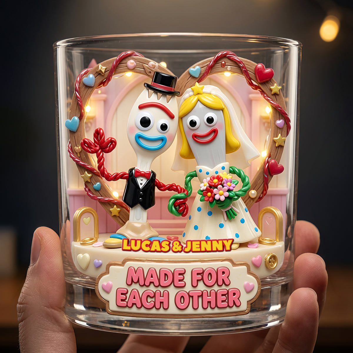 Forever Together Round Glass - Personalized Gifts For Couple 03TYDT240626 Glass PopCulturePrints