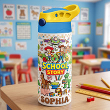 Load image into Gallery viewer, School Adventure Colorful Kid Tumbler - Personalized Back To School Gift Tumbler Cup PopCulturePrints
