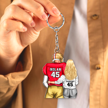 Load image into Gallery viewer, Personalized Couple Keychain - A Unique Gift for Lovers Keychains PopCulturePrints
