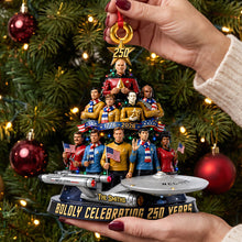 Load image into Gallery viewer, Celebrate 250 Years with Custom Personalization - Patriotic Space Adventure Acrylic Ornament
