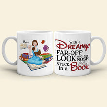 Load image into Gallery viewer, Personalized Book Lover’s Coffee Mug - Her Nose Stuck In a Book Coffee Mug PopCulturePrints
