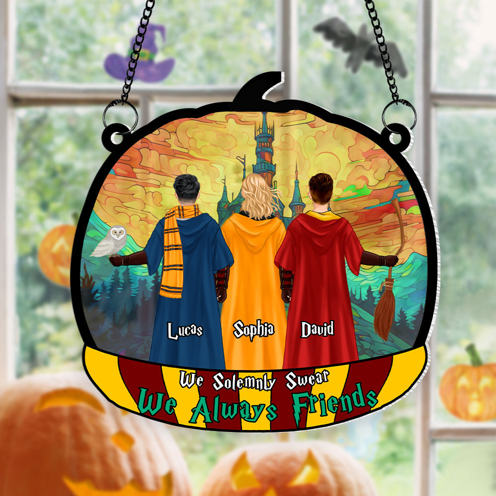 Personalized Friends Pumpkin Suncatcher - Magic Castle Theme